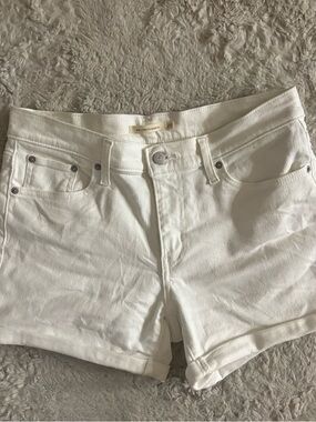 Levi white denim shorts